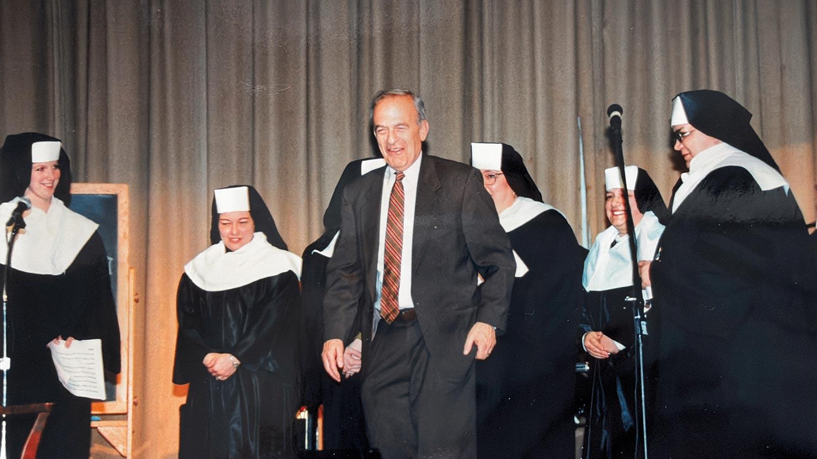 Richard Ottinger from Pace Haub Law surrounded by nuns.