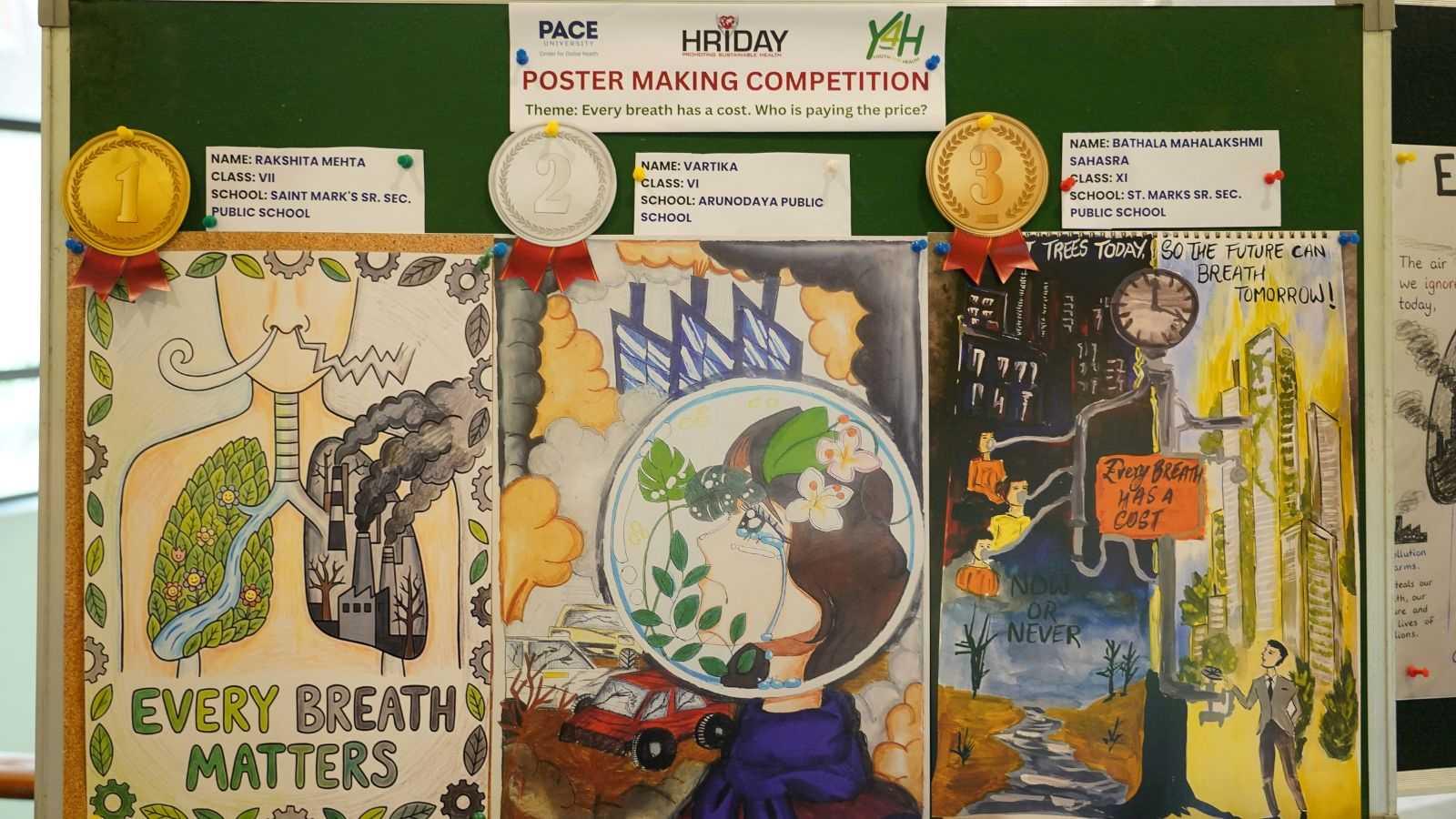 posters created my children for chronic respiratory disease awareness campaign