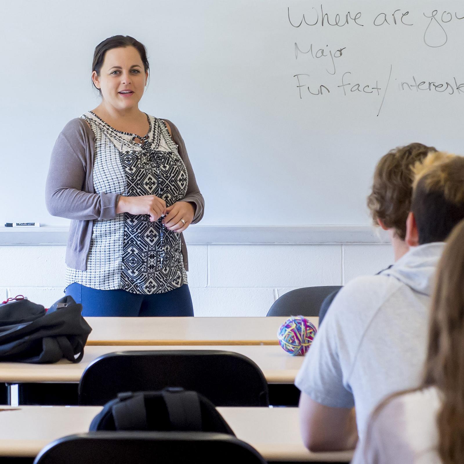 Faculty guiding first year students.