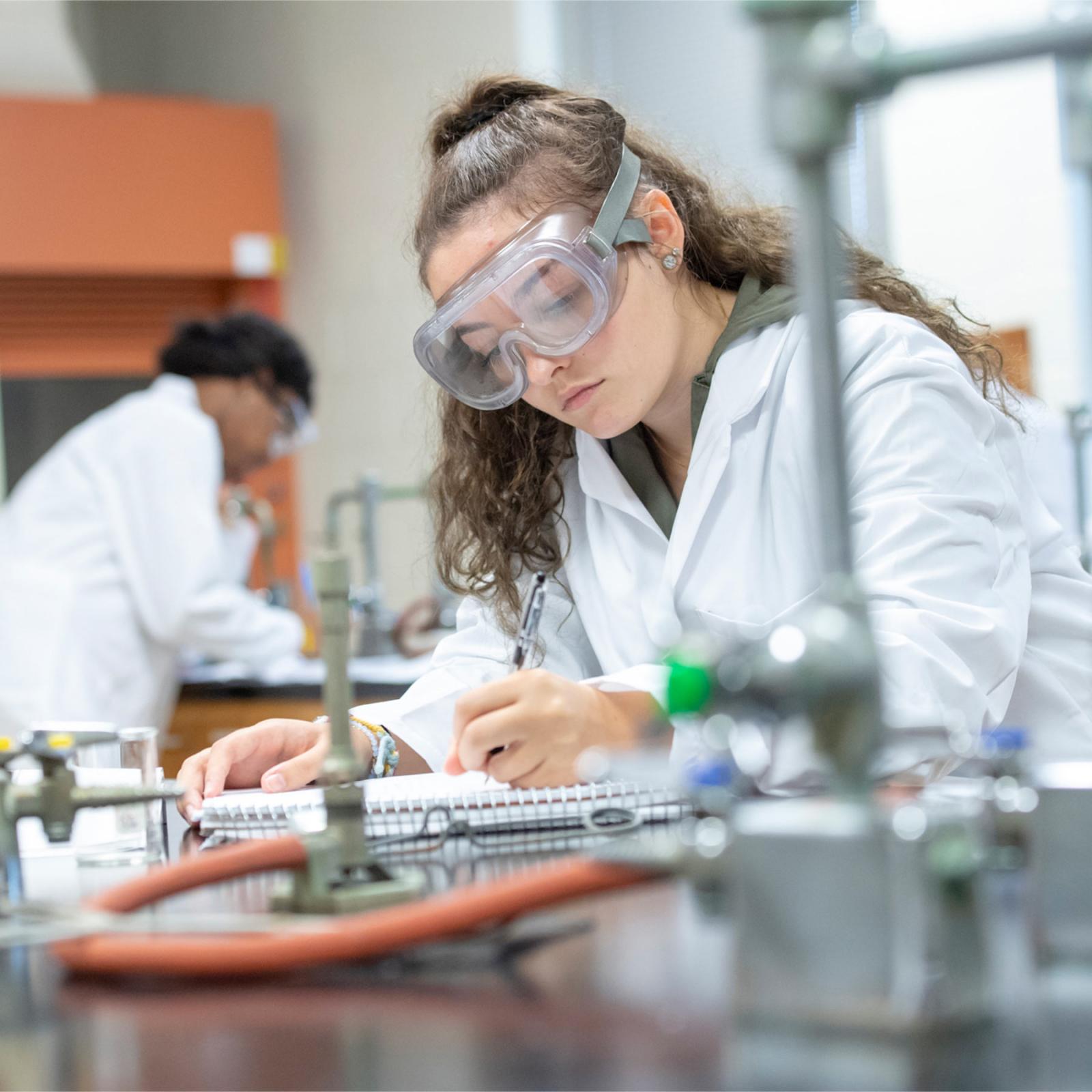 Student working at one of the labs.