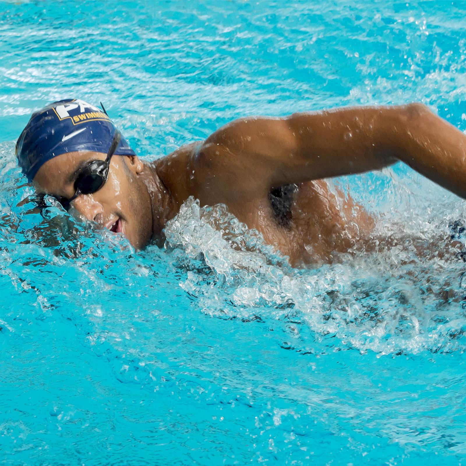 Student swimming in the swimming pool