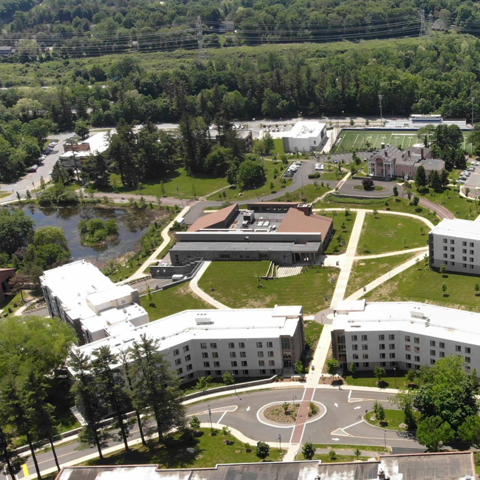 Aerial view of the Westchester campus.