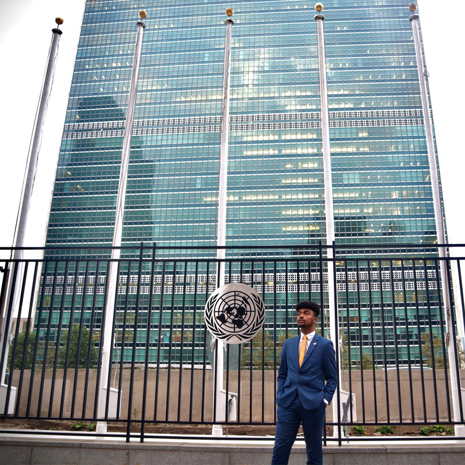 jeremiah williams in front of the UN