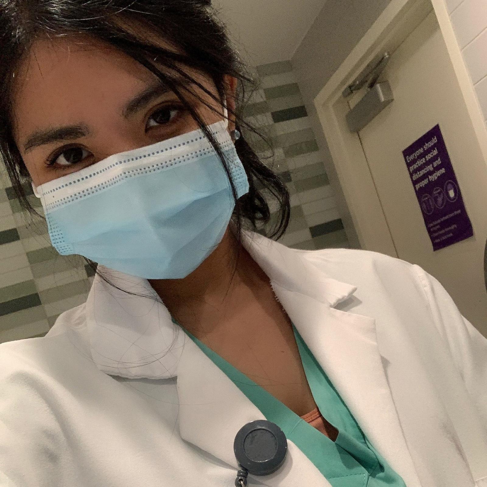 female pace student in working in a hospital