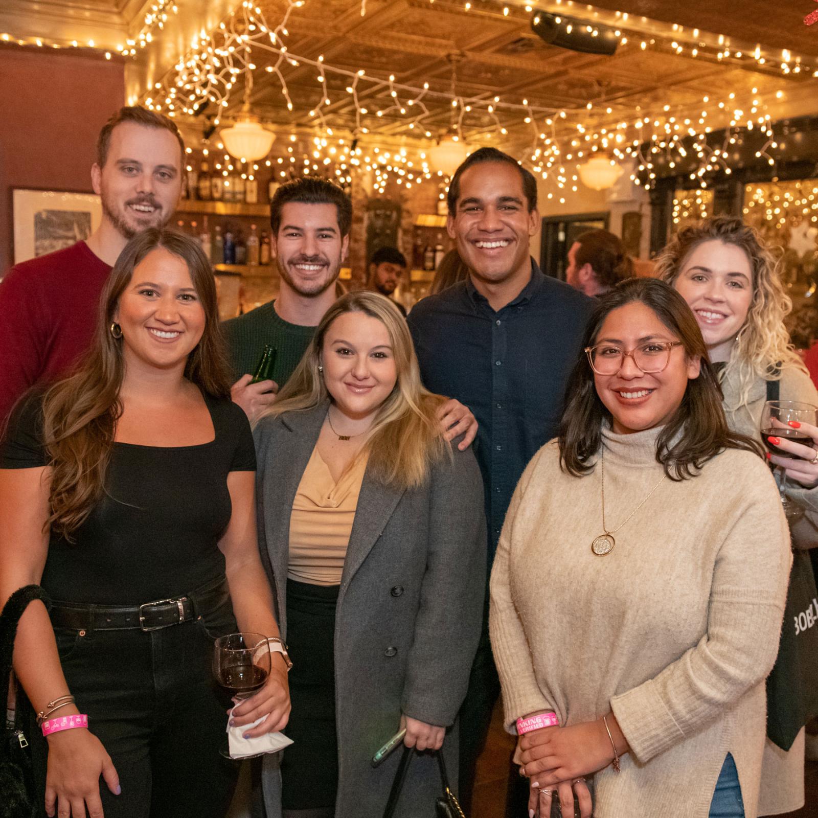 group of alumni at the holiday party