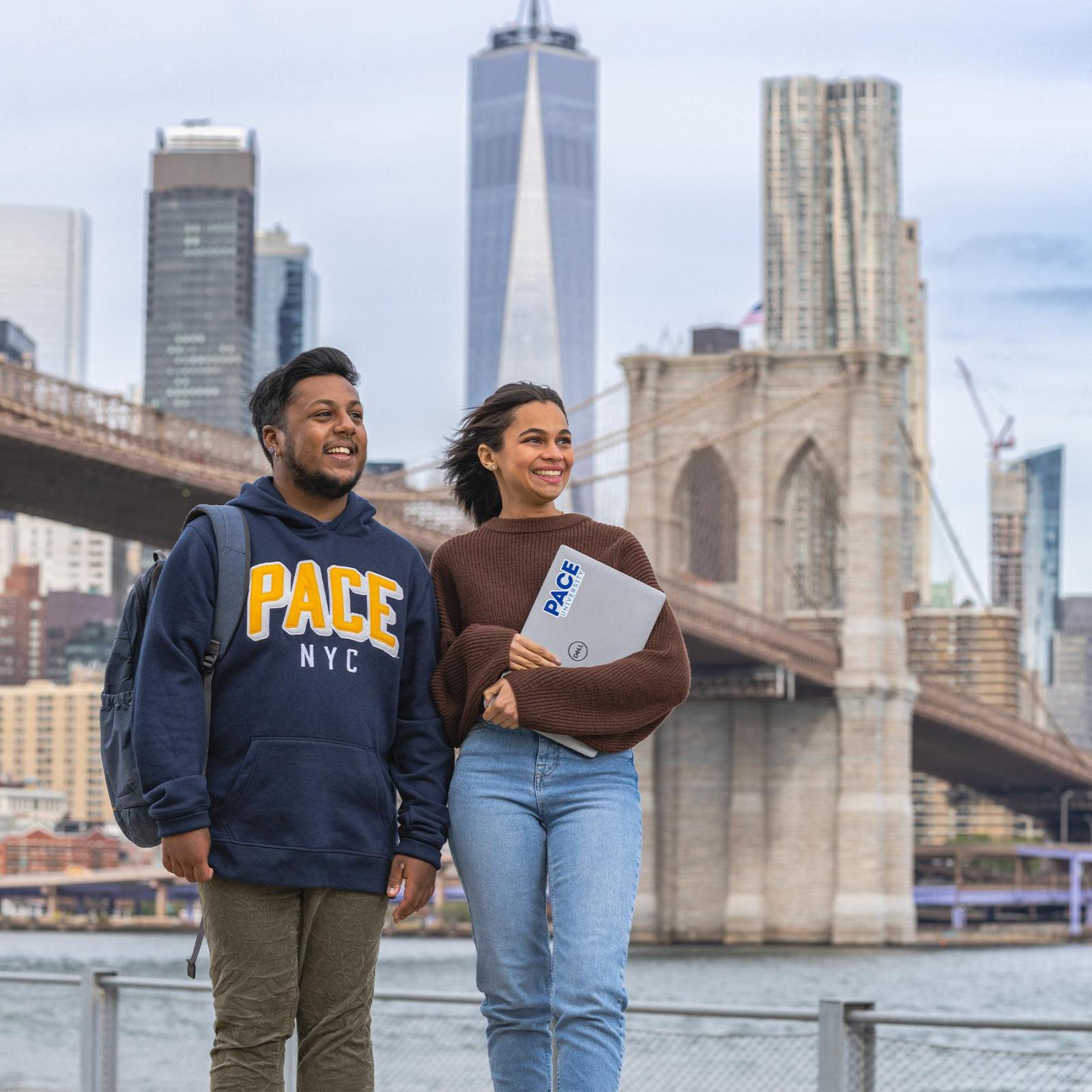 Pace University Students near Brooklyn Bridge