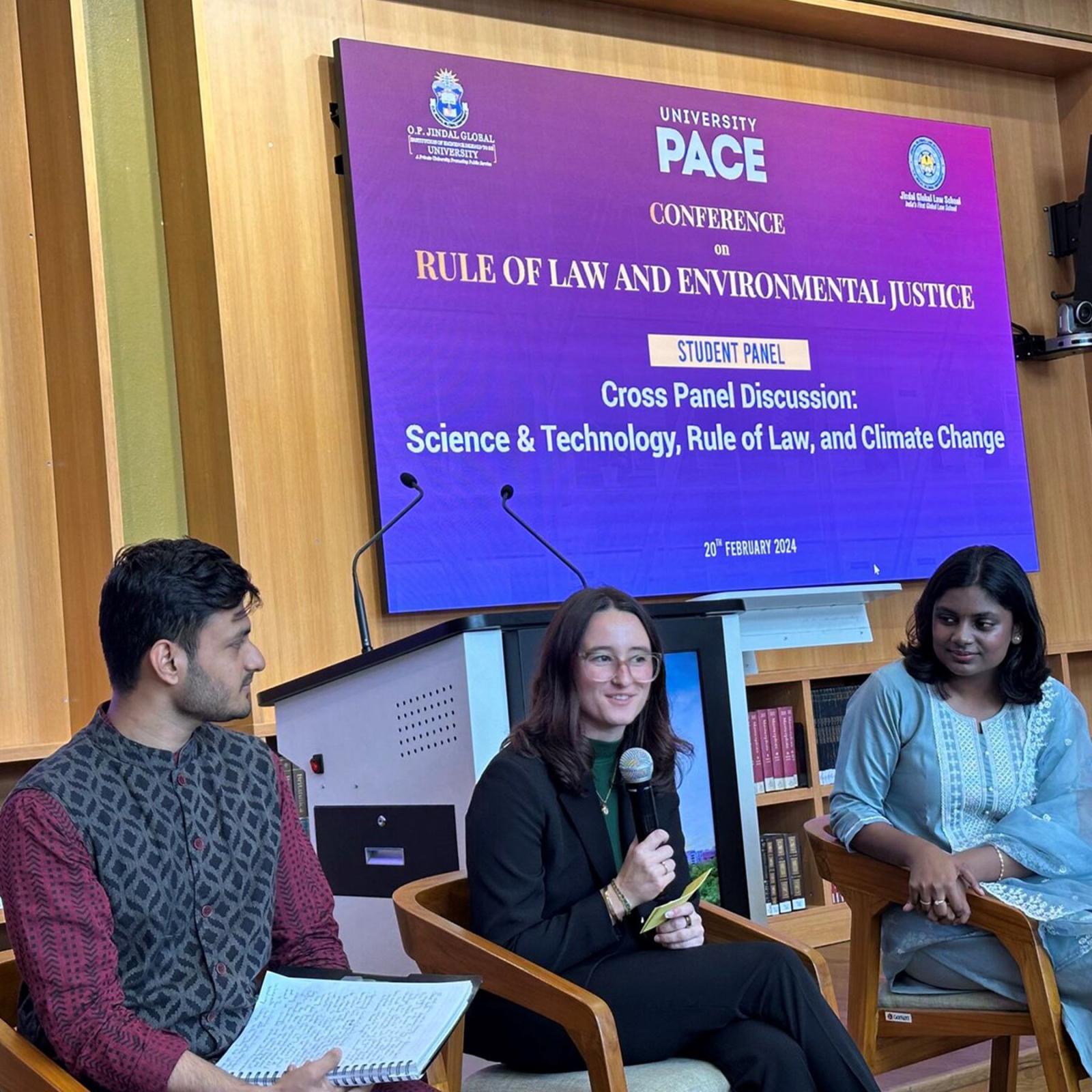 Elisabeth Haub School of Law students as part of panel at a conference