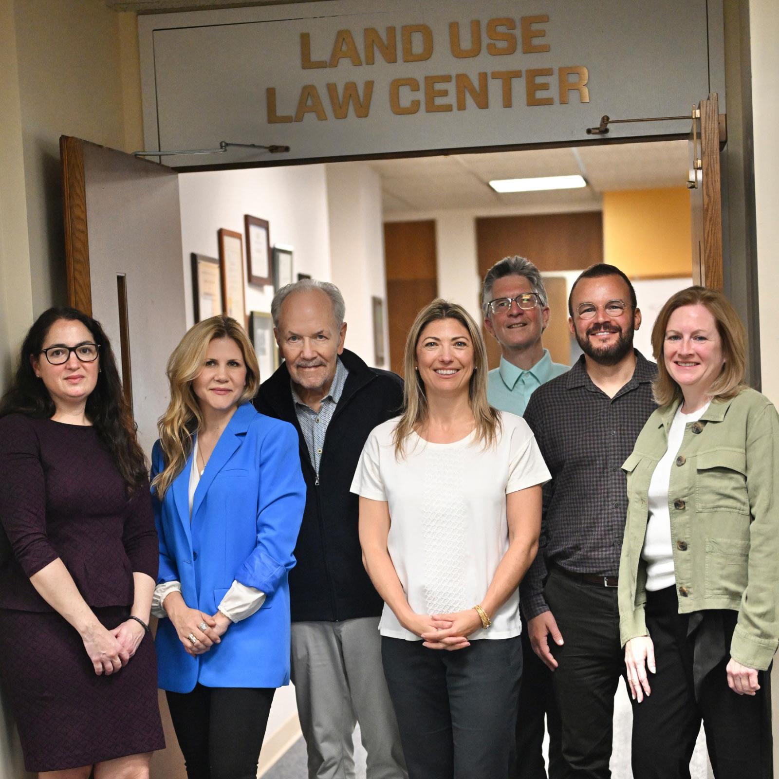 Members of the Elisabeth Haub School of Law Land Use Law Center gathered outside their office