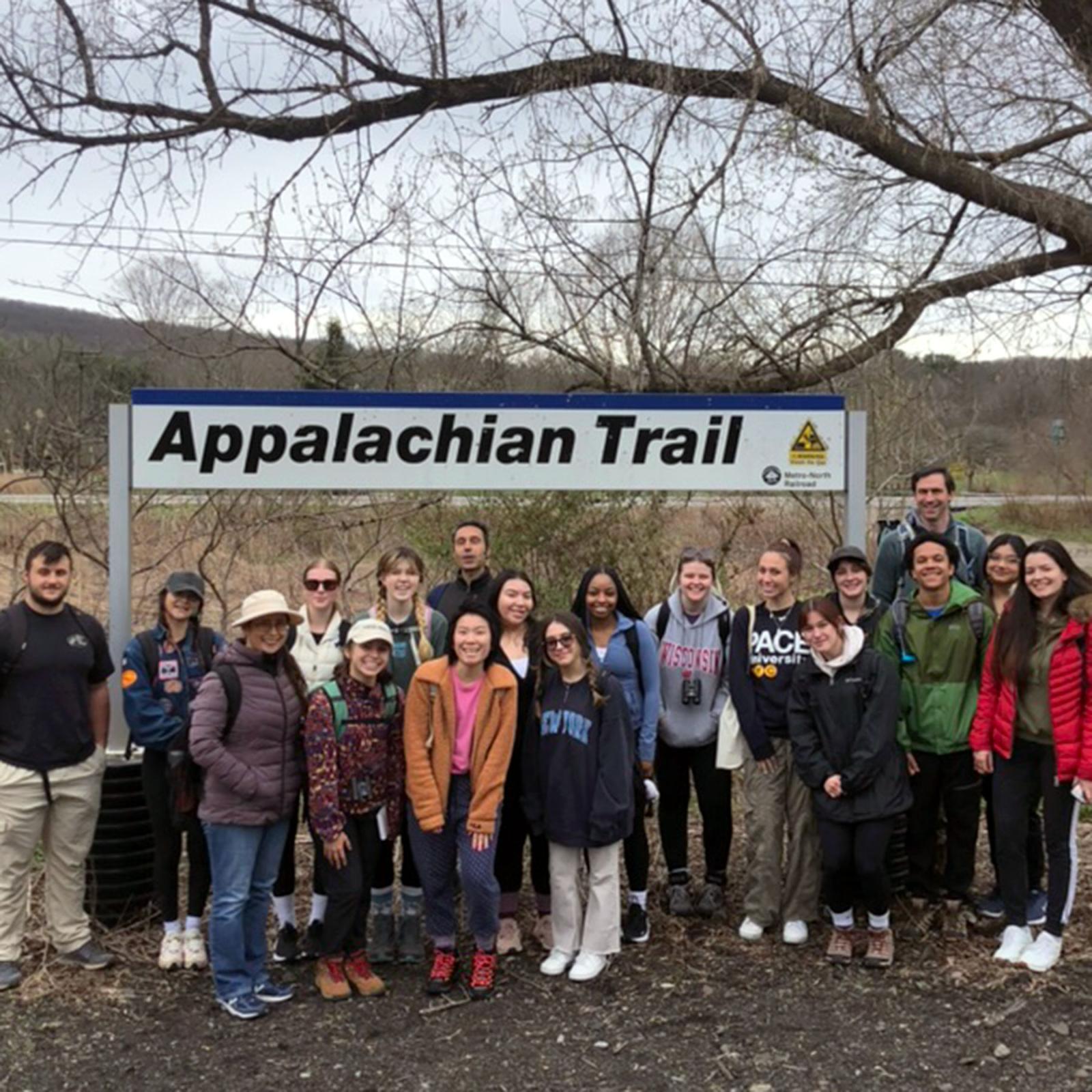 Pace University Peace and Justice Studies students on the Appalachian Trail