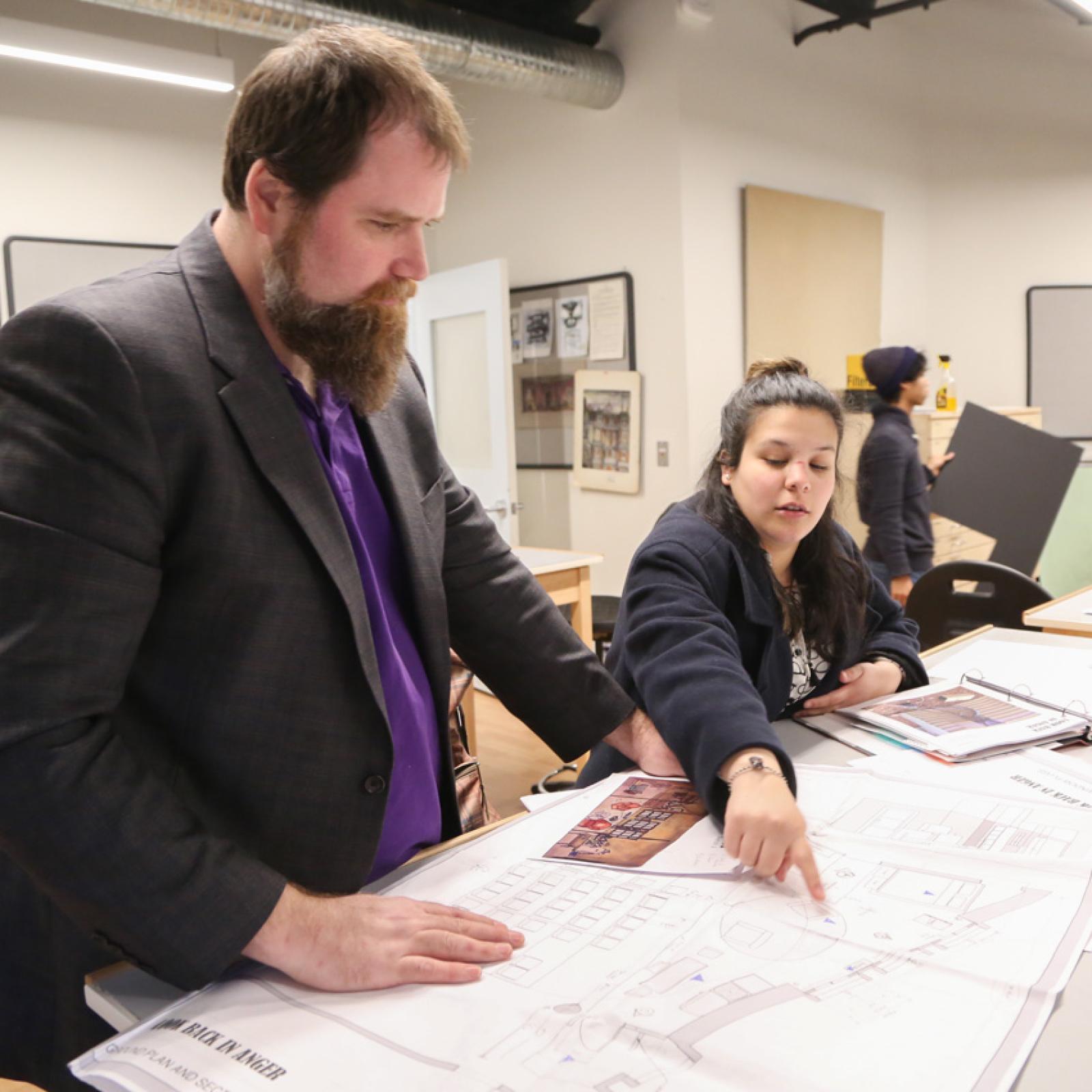 Sands College of Performing Arts students working on stage management.