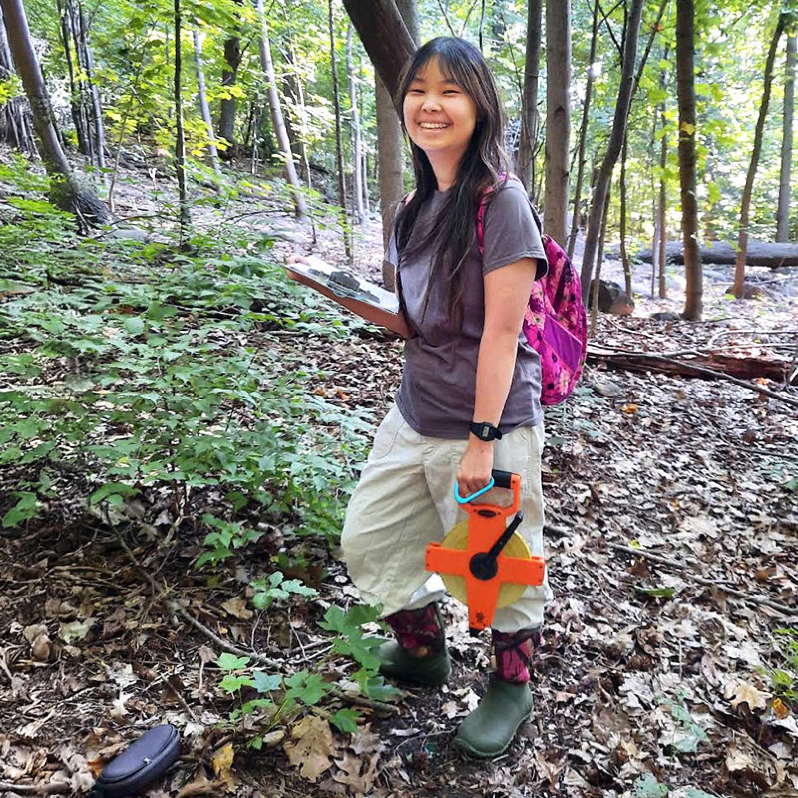 A Pace Environmental Studies student out in the field