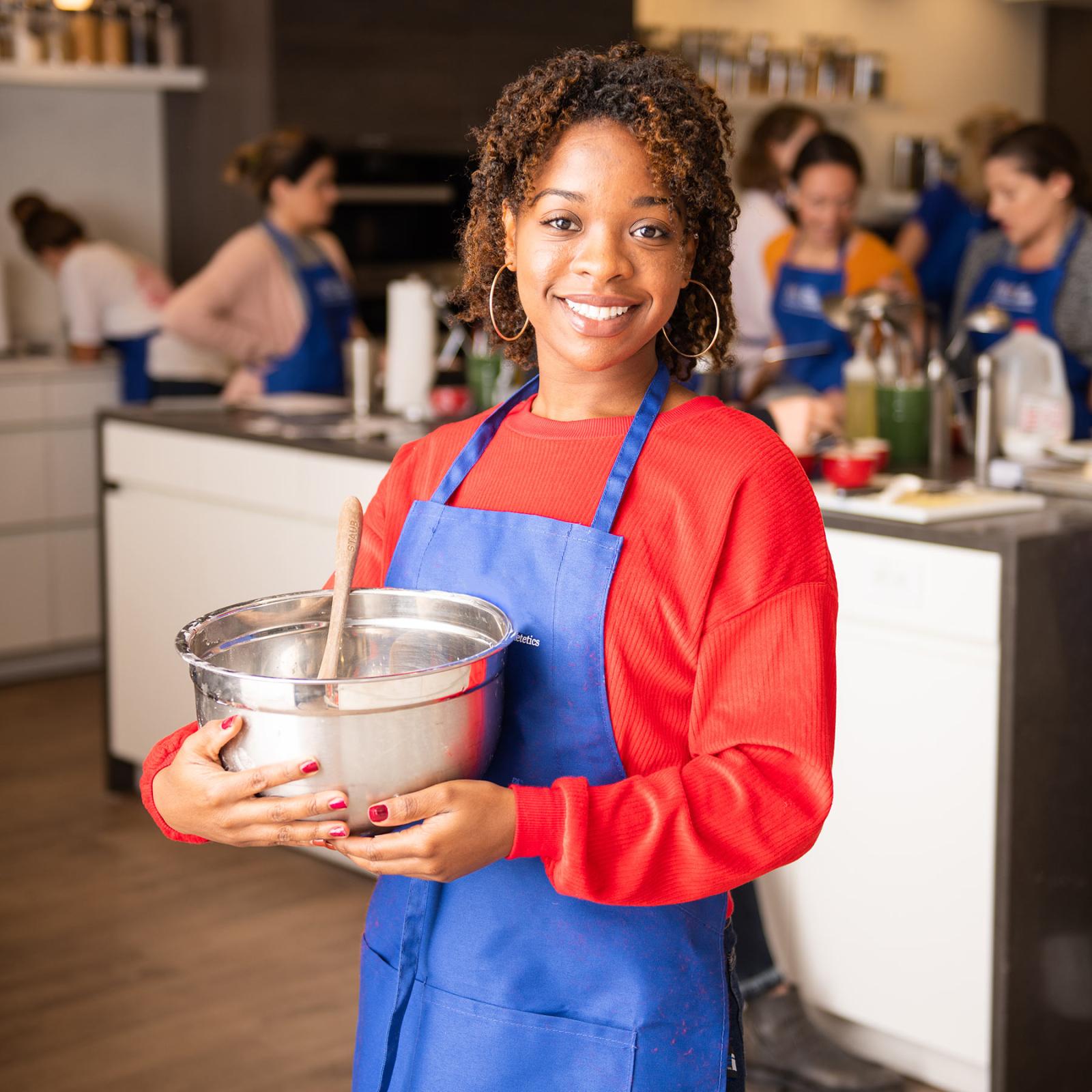 Pace University Nutrition and Dietetics student in the Henckels Cooking Studio
