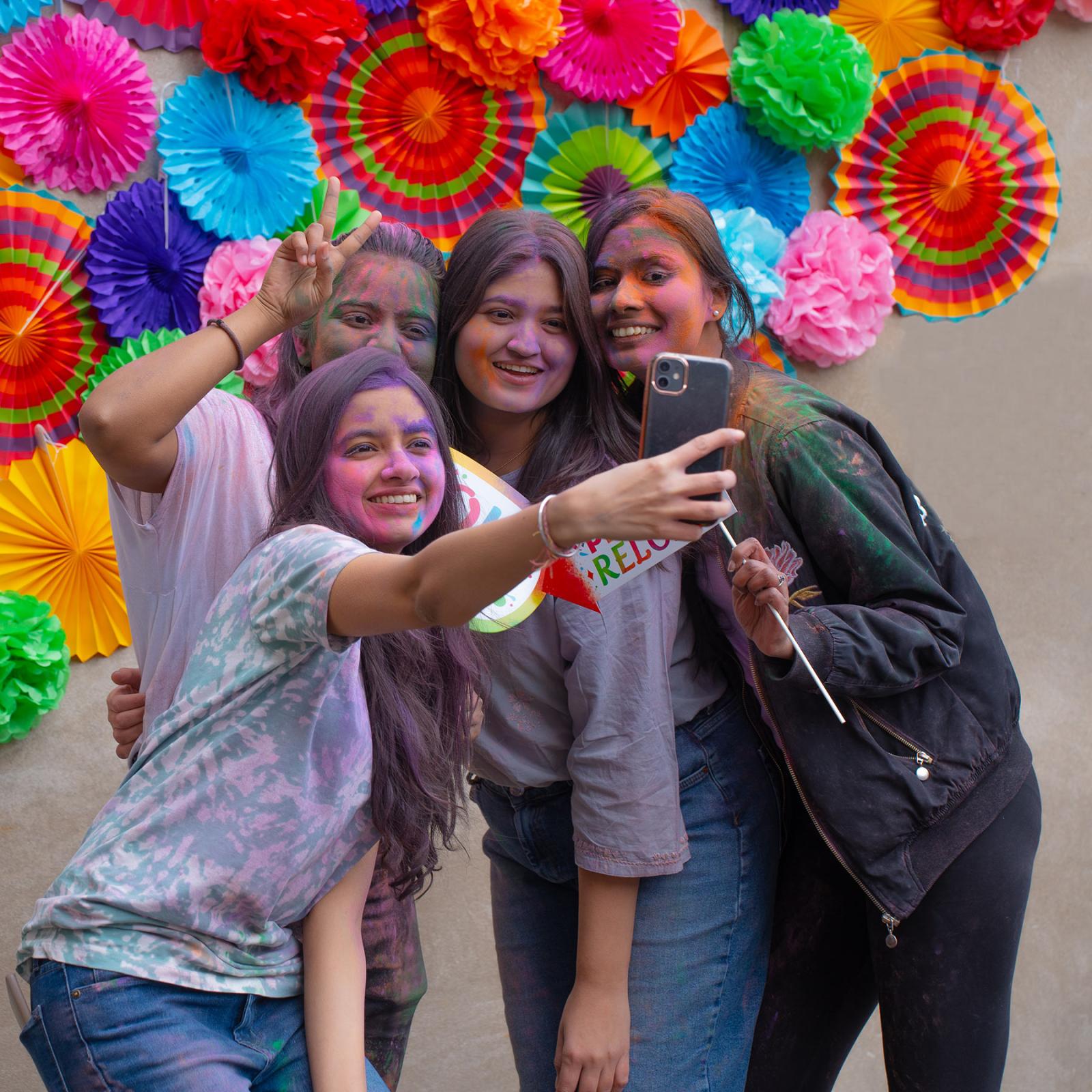 Happy Pace students posing for the camera on the NYC campus.
