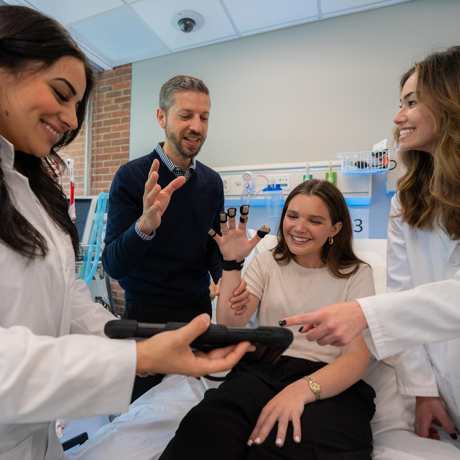 Pace University Occupational Therapy students in the simulation lab