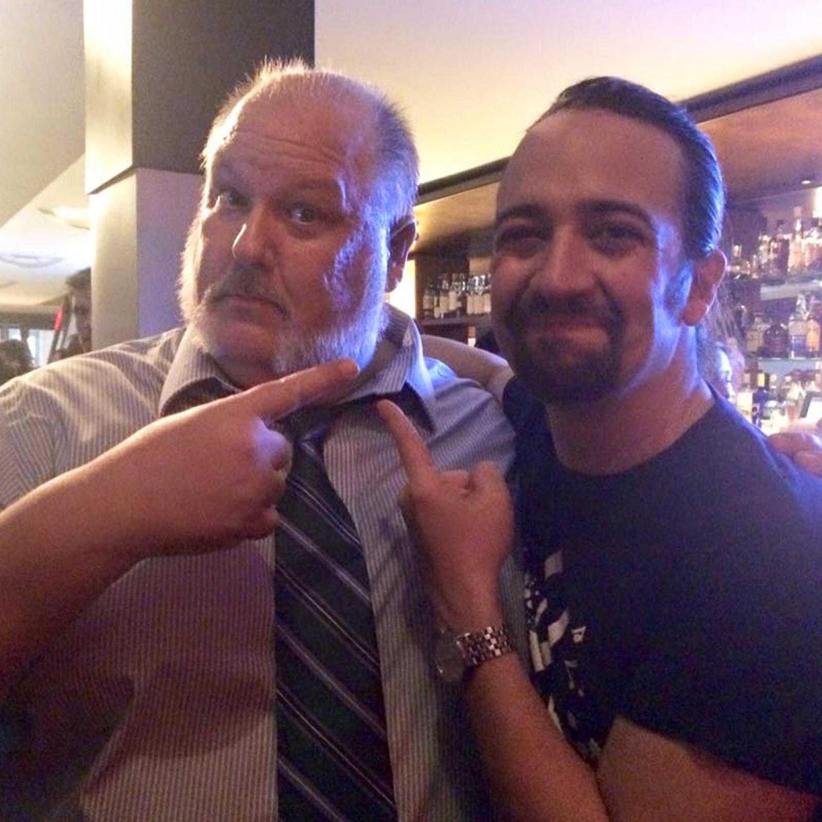 Jay Duckworth posing with Lin Manuel Miranda.