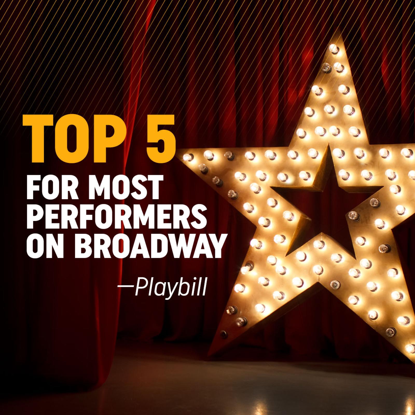 Top 5 for most performers on Broadway --Playbill