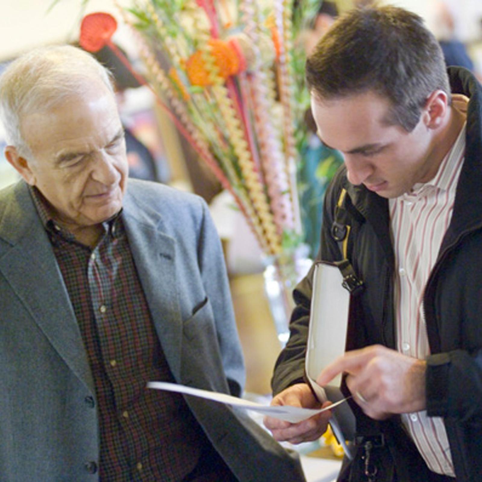 Dean Richard L. Ottinger with law student