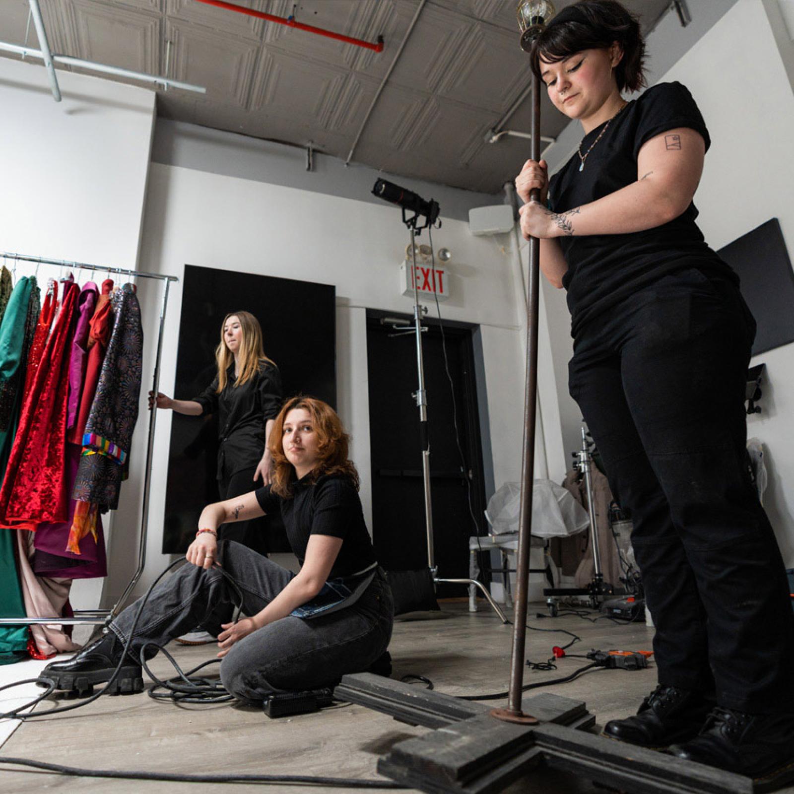 Sands College of Performing Arts students working back stage.