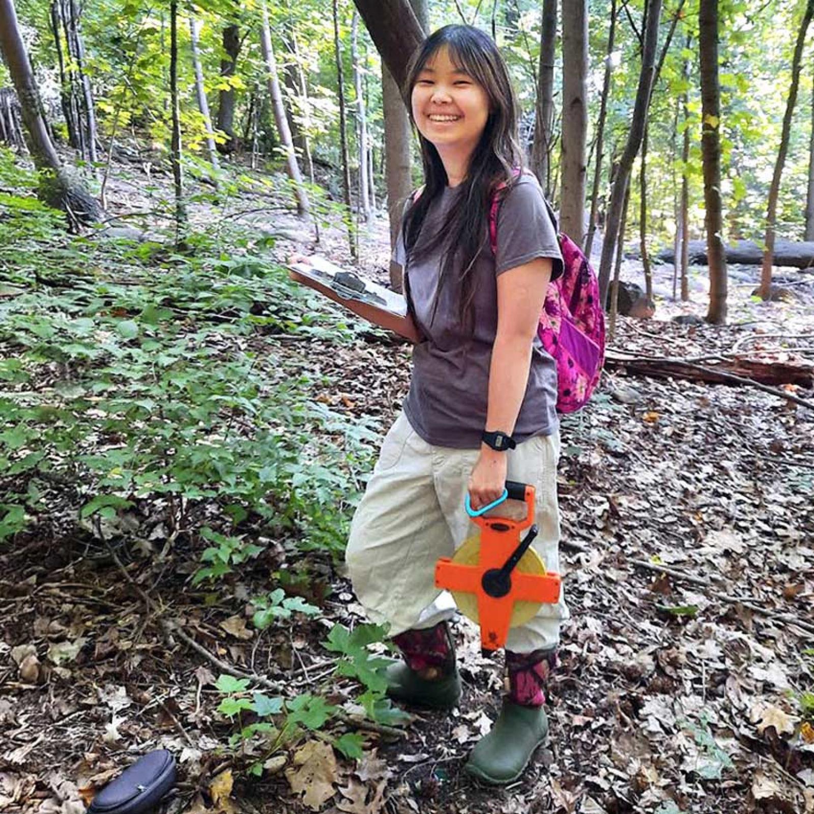 A Pace Environmental Studies student out in the field