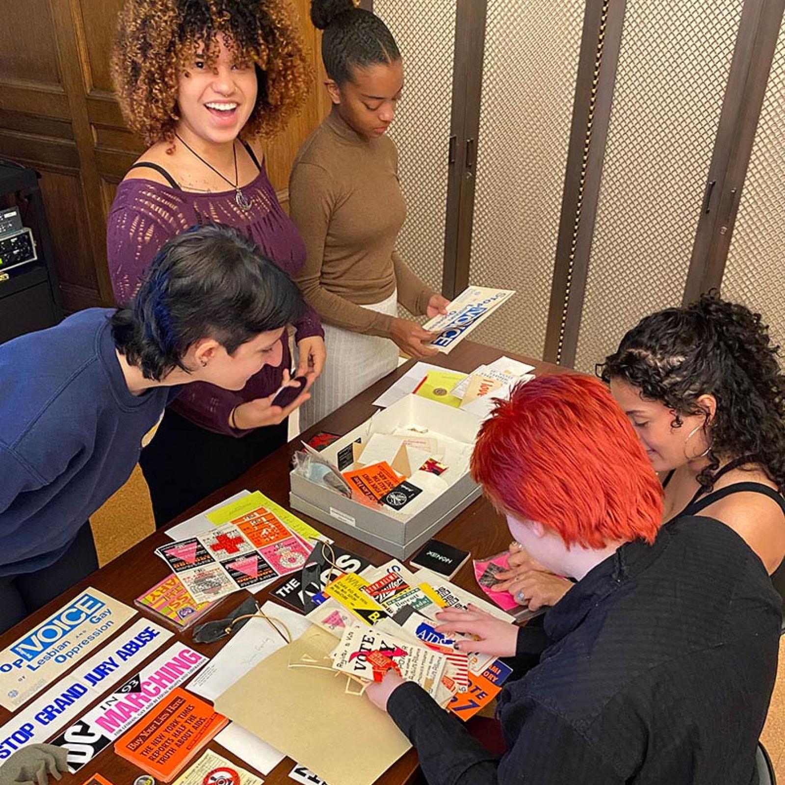 Pace University students doing arts and crafts.