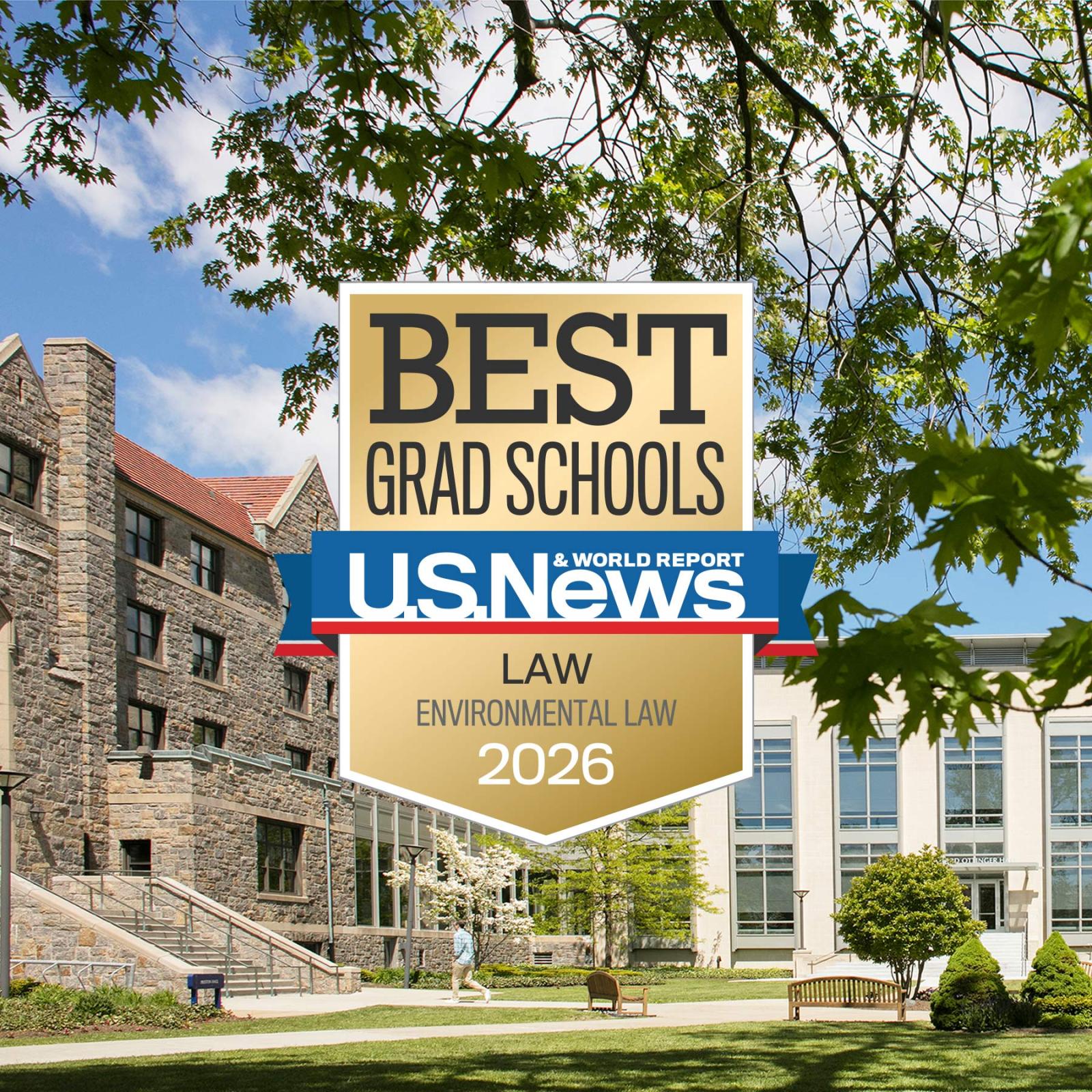 U.S. News Badge awarding Elisabeth Haub School of Law the number one environmental law program in the country