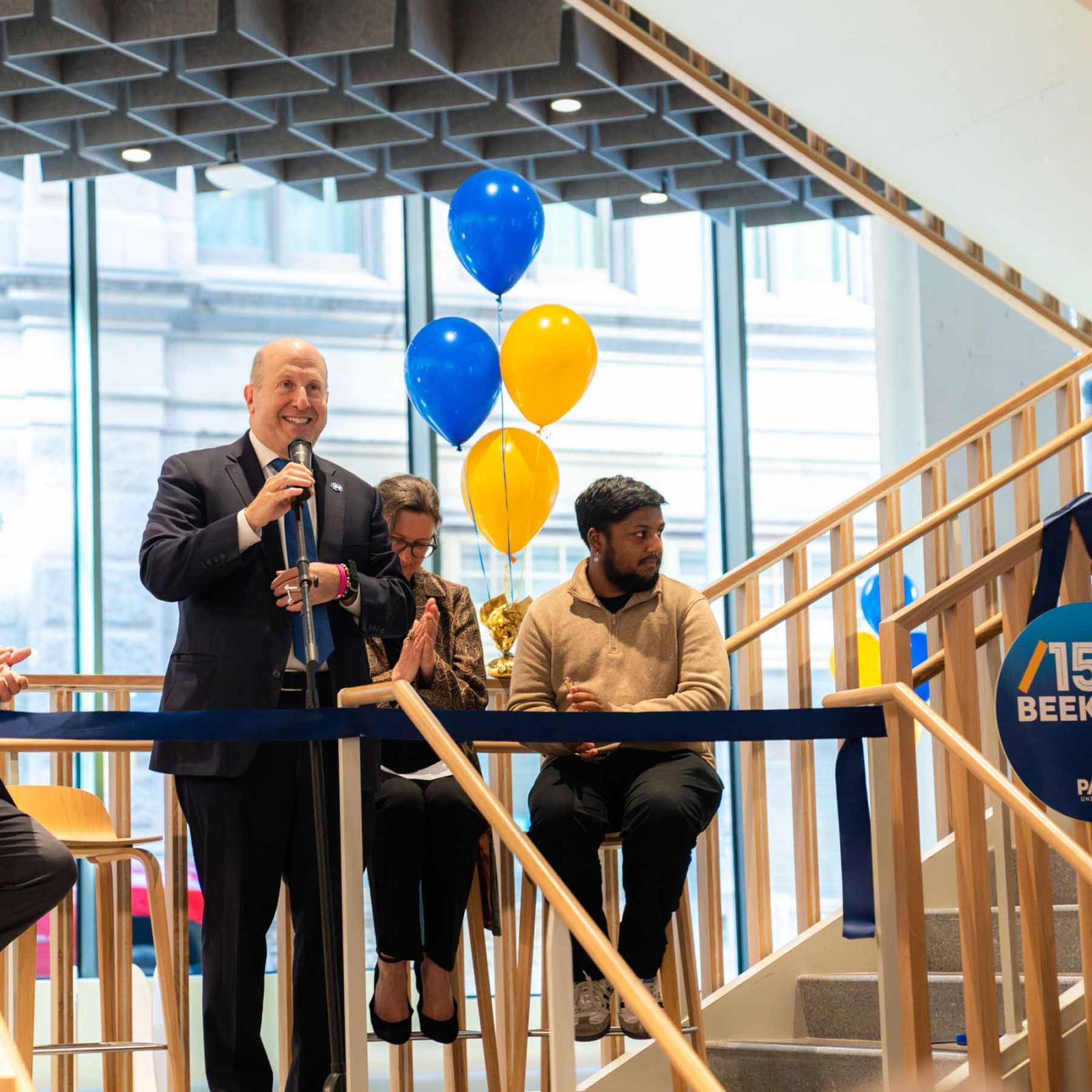 President Krislov at the opening day of 15 Beekman.