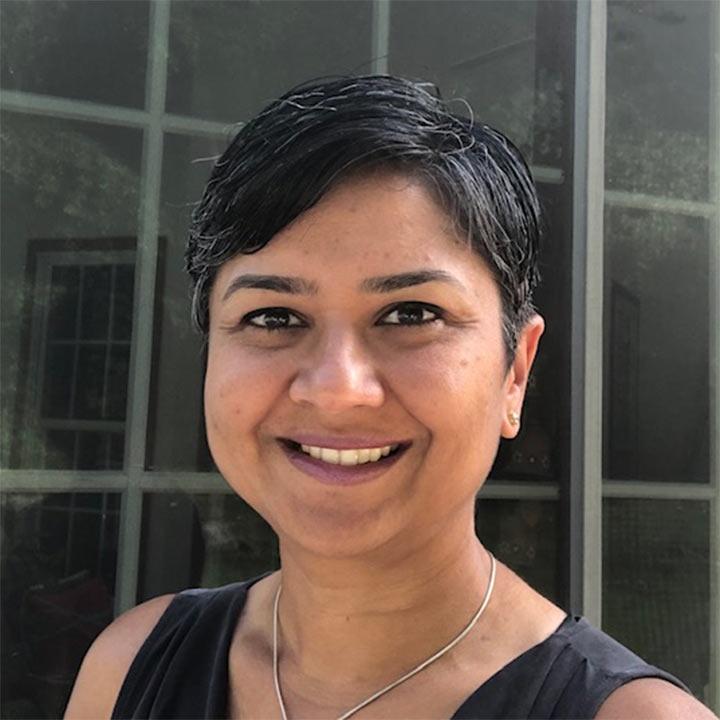 woman smiling with short hair