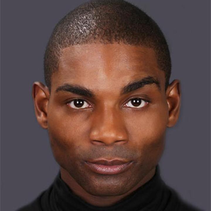 Portrait of Nijawwon Matthews wearing a black shirt